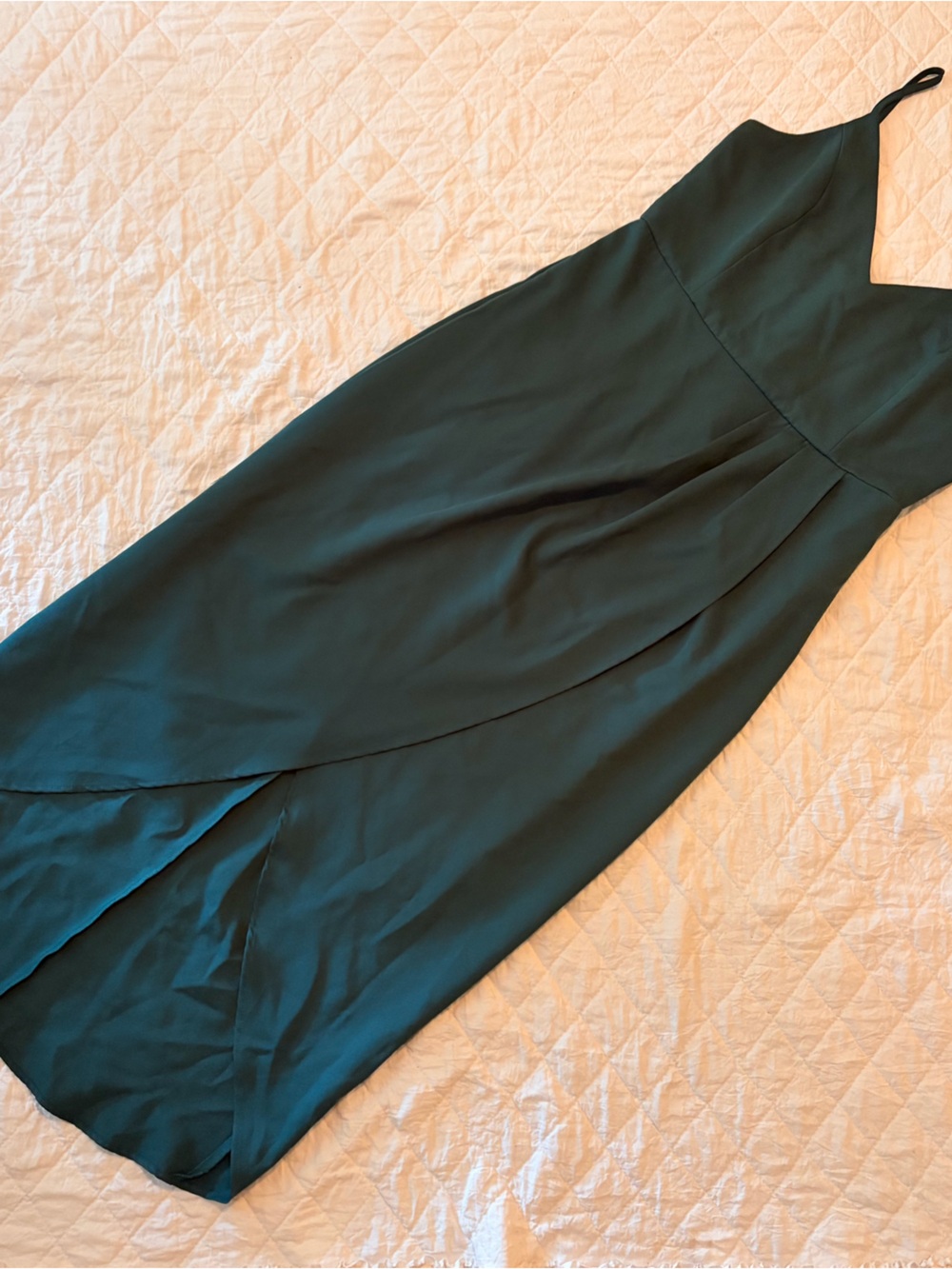 Amazon Deep Green Sleeveless Wrap Maxi Jumpsuit